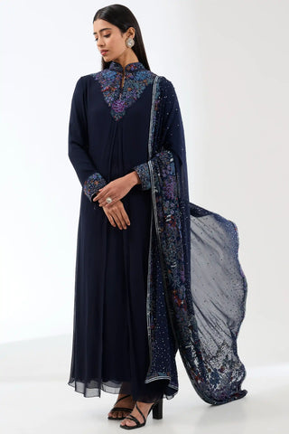 Ayat blue long kurta set