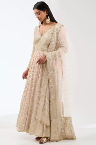 Adha blush pink anarkali set