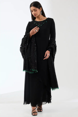 Ayat embroidered black kurta set