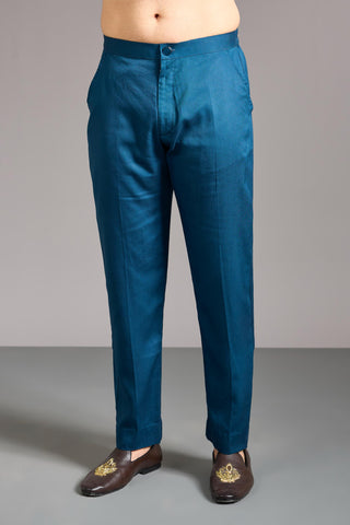 Blue multicolor embroidered kurta set