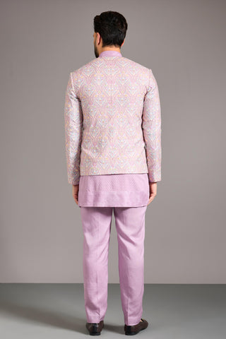 Pink dola silk indowestern set