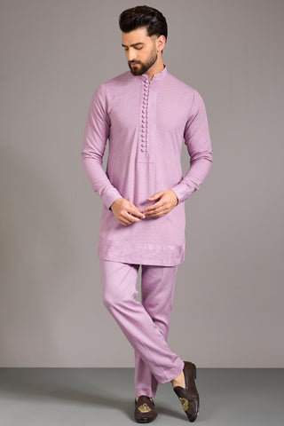 Pink dola silk indowestern set
