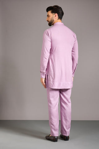 Pink dola silk indowestern set