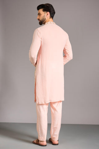 Peach sequin kurta set