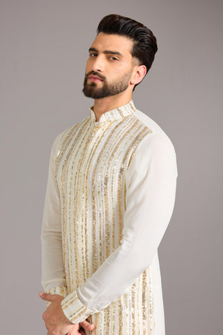 Ivory sequin kurta set