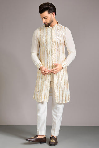 Ivory sequin kurta set