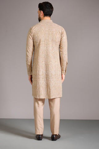 Beige jaal kurta set