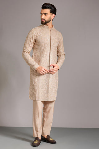 Beige jaal kurta set