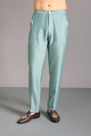 Green sequin square box kurta set