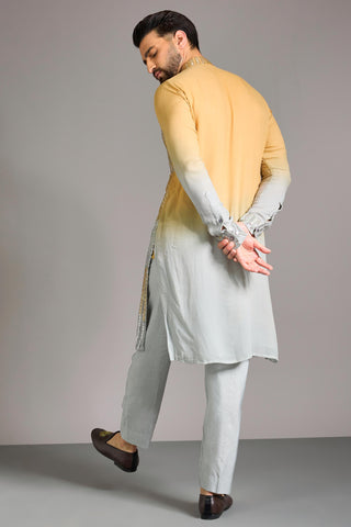 Gold to gray shaded kurta set