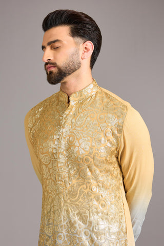 Gold to gray shaded sequin kurta set