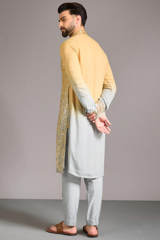 Gold to gray shaded sequin kurta set