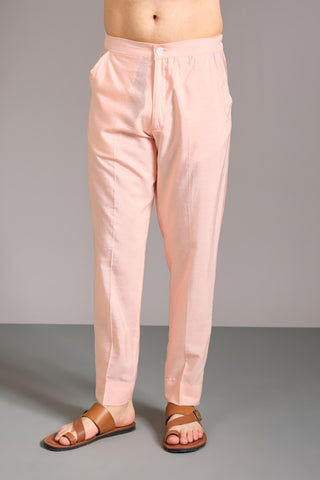 Peach sequin lined kurta set