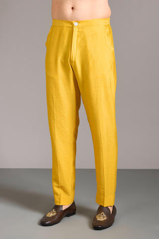 Yellow sequin lined kurta set