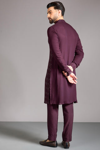 Maroon sequin kurtaset