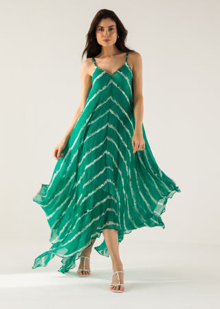 Emerald green advika cami asymmetric dress green Emerald green advika cami asymmetric dress green