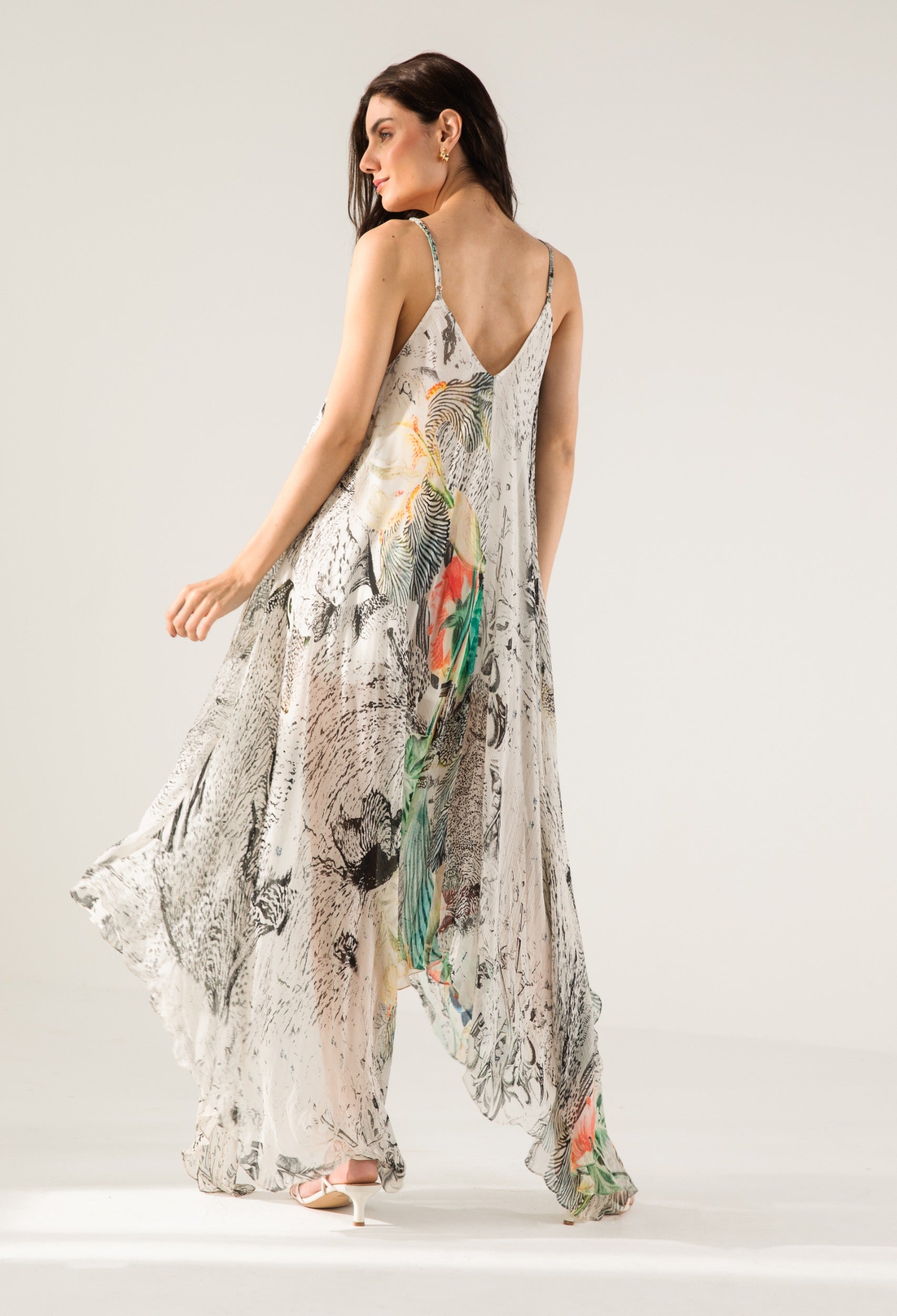 Offwhite & Black advika cami asymmetric dress xs / multicolor / women Offwhite & Black advika cami asymmetric dress xs / multicolor / women