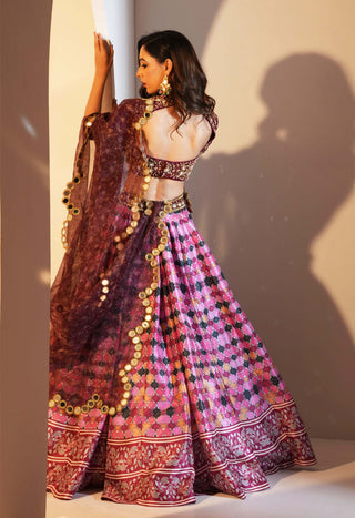 Gia maroon multicolor lehenga set