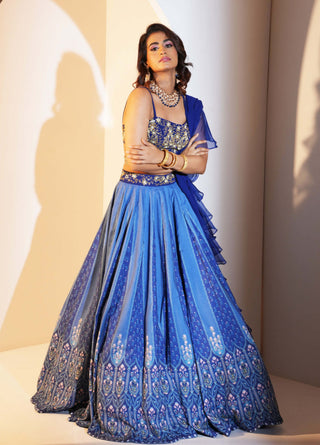 Trisha blue printed lehenga set