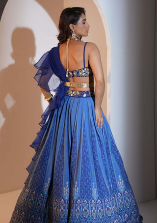 Trisha blue printed lehenga set