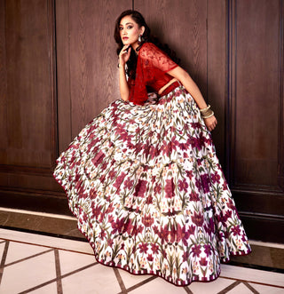 White saanjh lehenga set