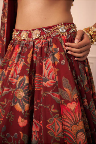 Maroon nayira lehenga set