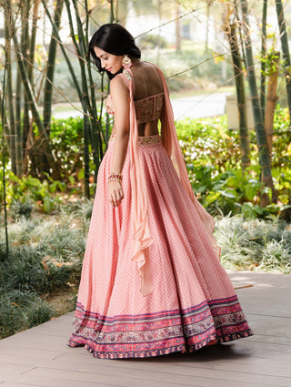 Tori salmon pink lehenga set