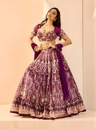 Purple sitara embroidered lehenga set