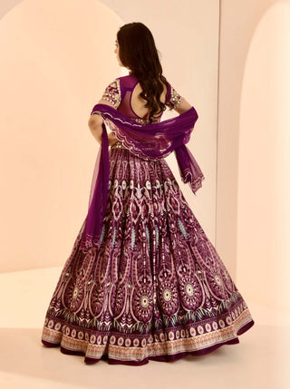 Purple sitara embroidered lehenga set