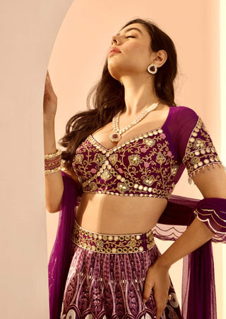 Purple sitara embroidered lehenga set
