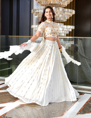 Maheem white lehenga set