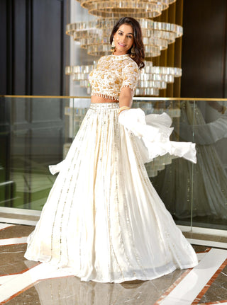 Maheem white lehenga set