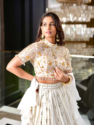Maheem white lehenga set