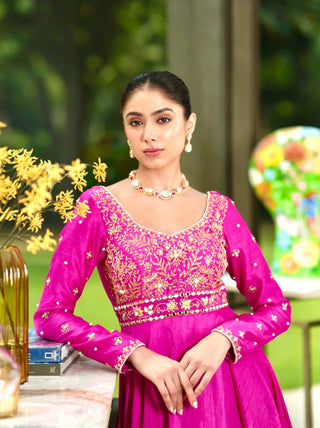 Mahi pink anarkali set