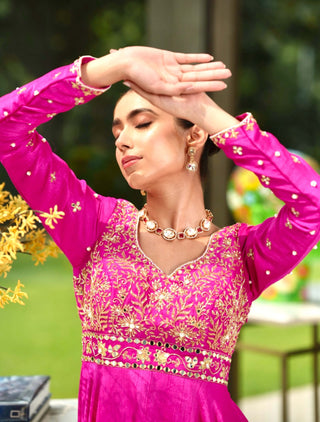 Mahi pink anarkali set