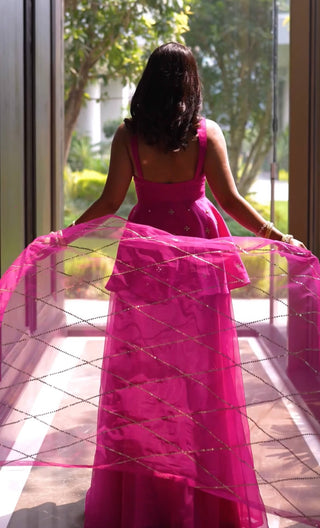 Raya pink embroidered sharara set