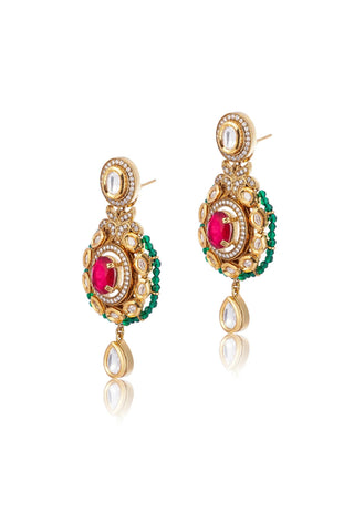 Earrings for Indian Weddings – Red Raanisa by Amraani