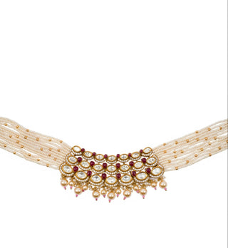 Choker Set for Indian Weddings – Red Rajmoti Manik by Amraani