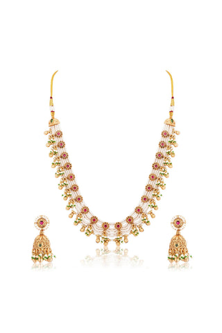 Moti Haar Set for Indian Weddings – Pink Rajnidhi by Amraani