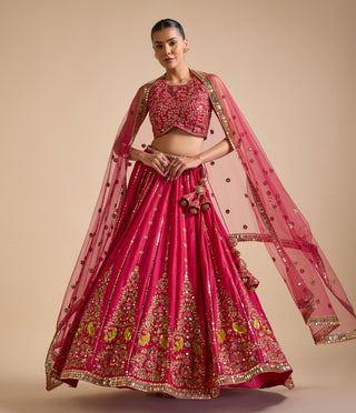 Lehenga Set Indian Wedding - Pink Lehenga Set by Prevasu