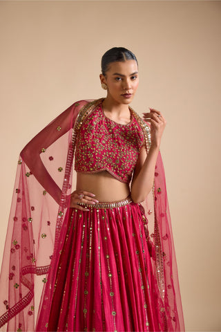 Lehenga Set Indian Wedding - Pink Lehenga Set by Prevasu