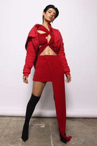 Top Contemporary Wear - Red cutout draped by Essé