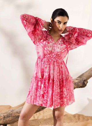 Aisha pink short dress