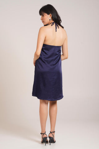 Blue Chaya Ren Embroidered Dress – Sophisticated Daytime Affair Dress by Advait