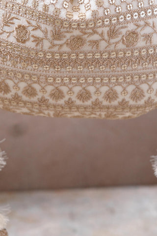 White resham potli bag
