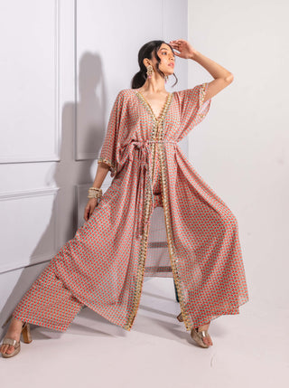 Multicolor print kaftan and pants