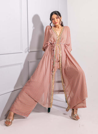 Multicolor print kaftan and pants