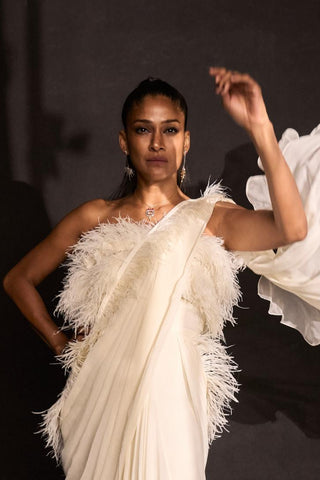 Ivory fantasy icon saree gown
