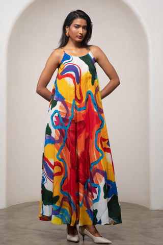 Bias Cut Dress for Contemporary Wear - Siro Ruel Bias Multicolor by Advait