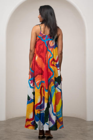 Bias Cut Dress for Contemporary Wear - Siro Ruel Bias Multicolor by Advait